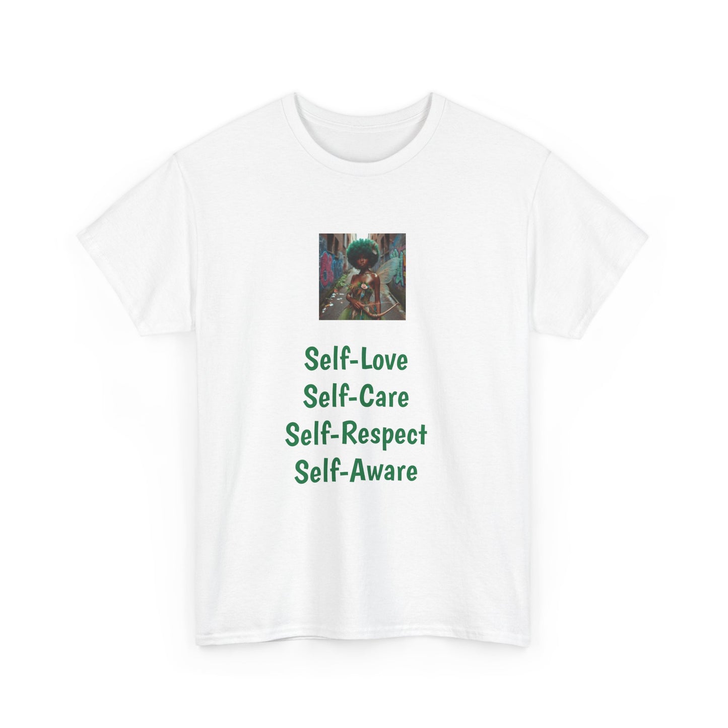 Self-Love in Green Heavy Cotton Tee