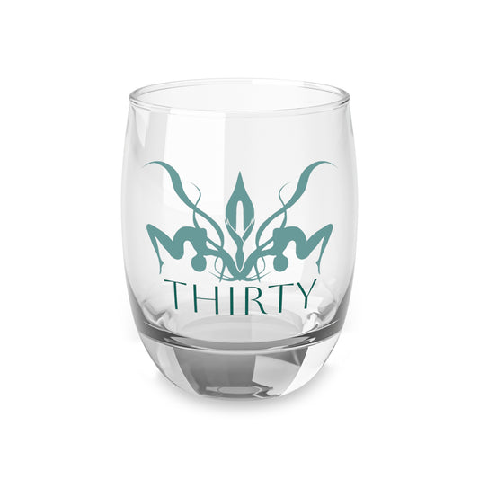 Thirty Anniversary Whiskey Glass with the Punany Flower by Jessica Holter