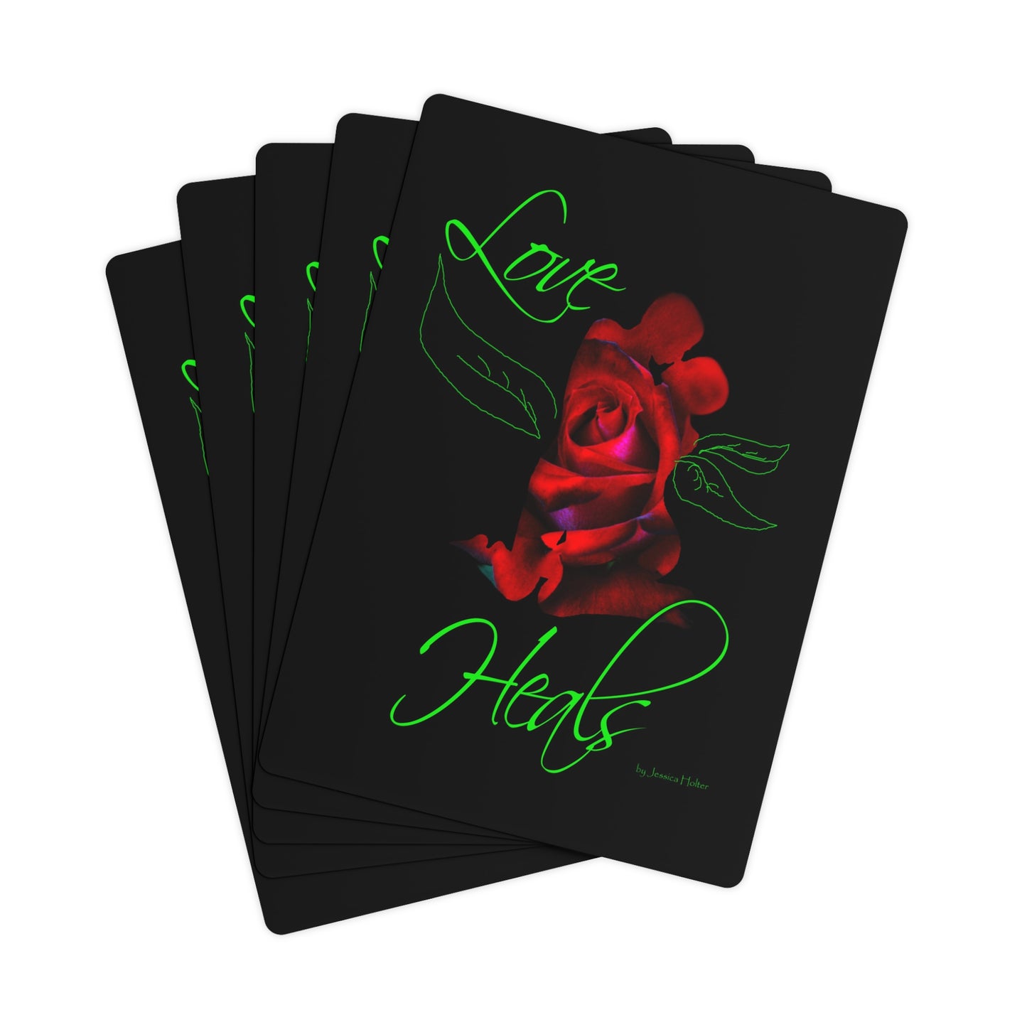 Poker Cards "Love Heals"