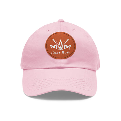 Flower Power Cap with Leather Patch (Round)