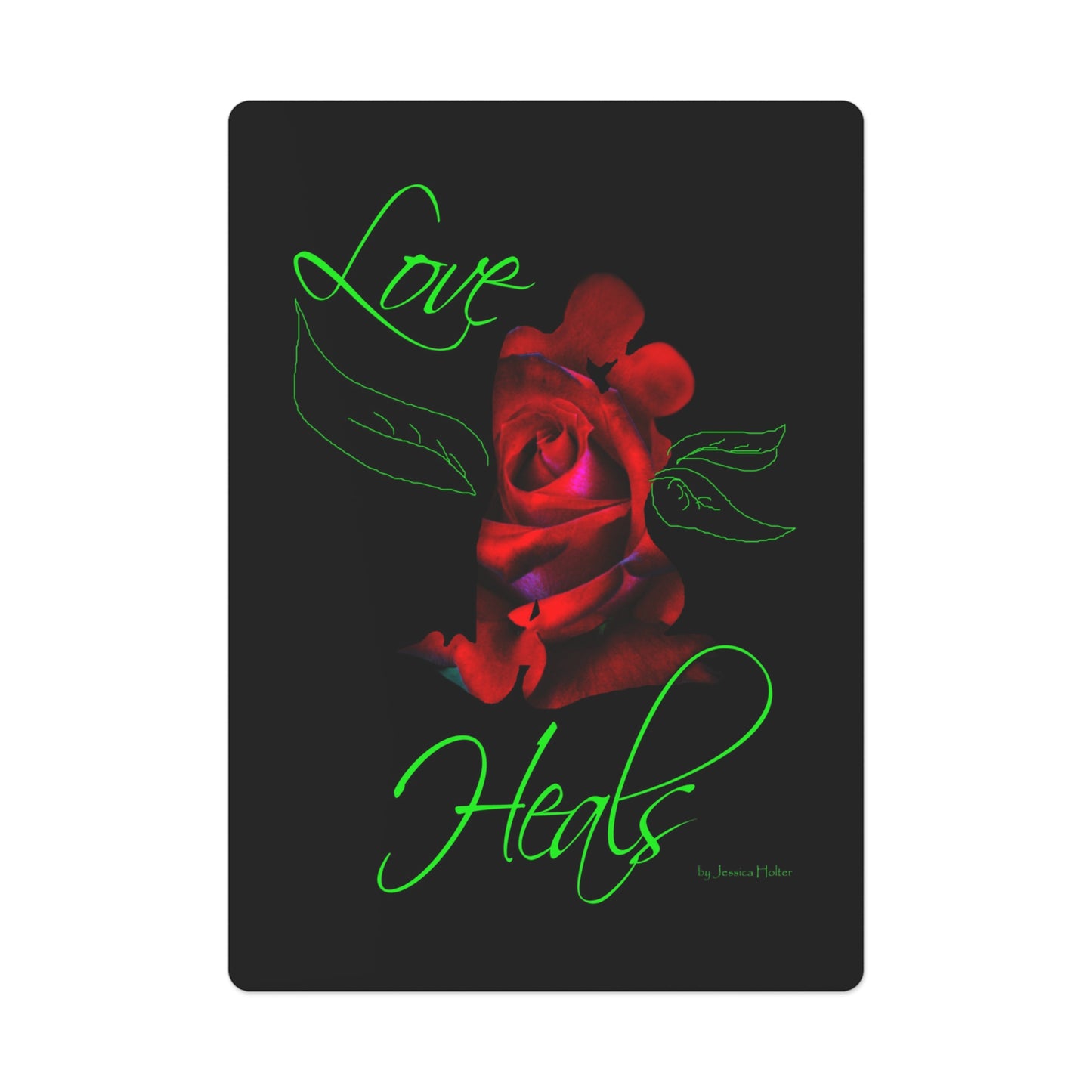 Poker Cards "Love Heals"