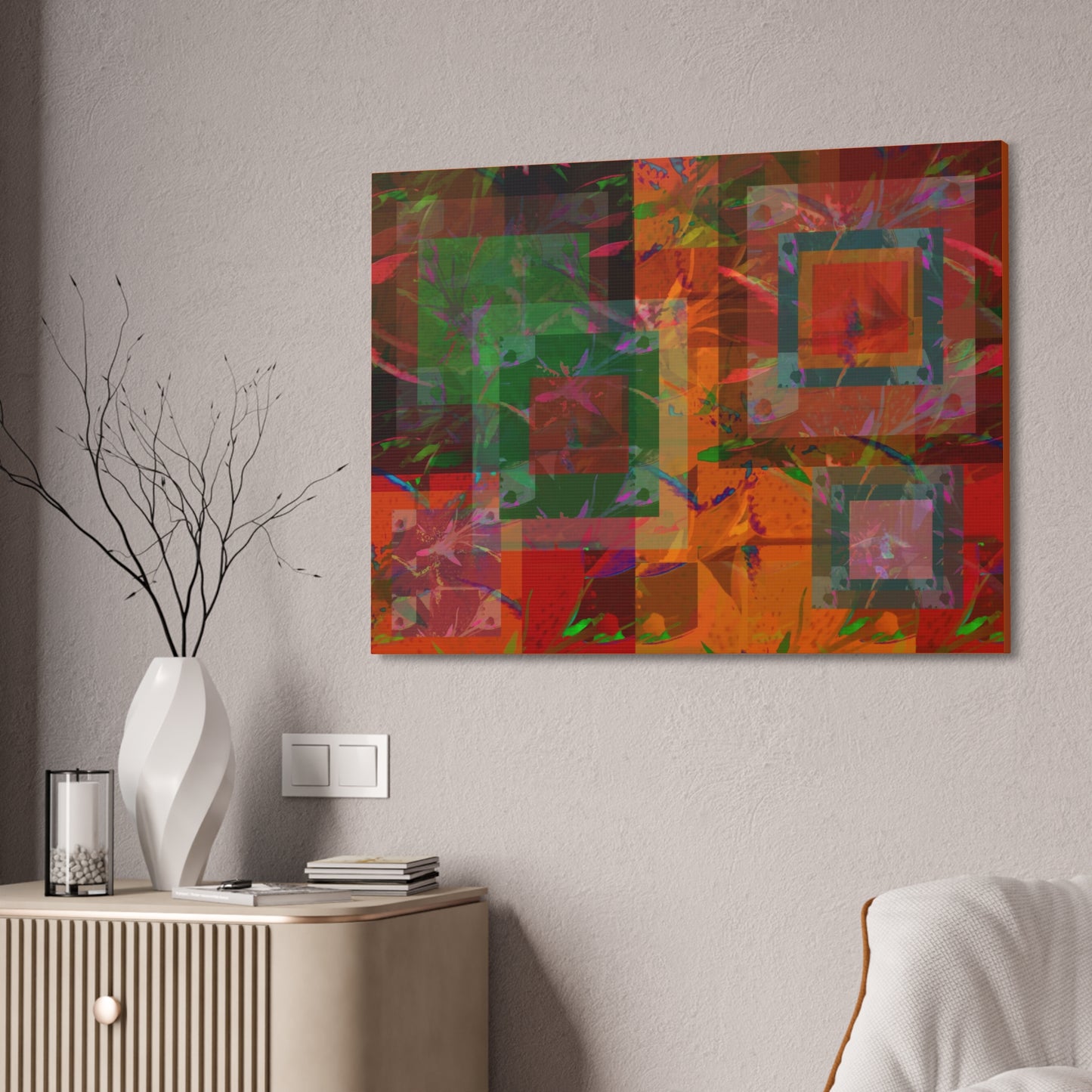 Flowers in Bloom Canvas Stretched Wall Art