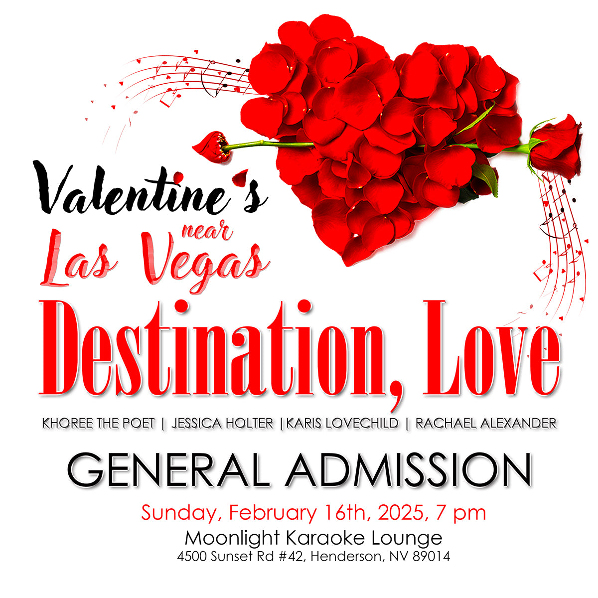 FEB 16, 2025 ~ Valentine's Near Las Vegas: Destination, Love with Khoree the Poet and Jessica Holter